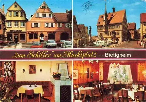 AK / Ansichtskarte  Bietigheim-Bissingen_Enz_BW Gasthaus zum Schiller Gastraeume Marktplatz