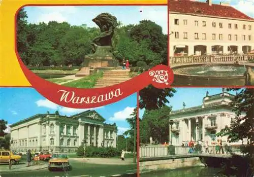 AK / Ansichtskarte  WARSZAWA_Warschau_PL Pomnik Fryderyka Chopina w Lazienskach Rynek Mariensztacki Gmach Zachety Palac w Lazienkach