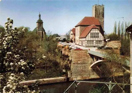 AK / Ansichtskarte  Lauffen__Neckar_Heilbronn_BW Neckarpartie mit Kirche und Burg