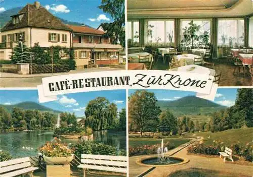 AK / Ansichtskarte  Annweiler_Trifels Cafe Restaurant Zur Krone Gastraum Terrasse Park