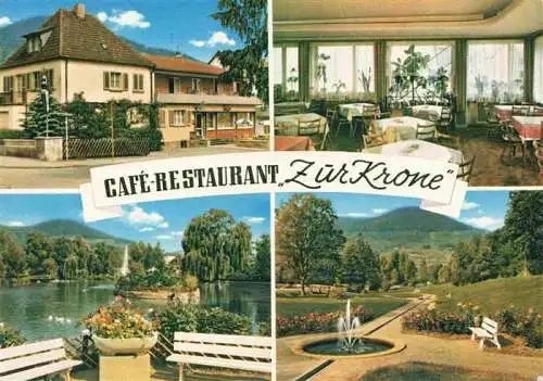 AK / Ansichtskarte  Annweiler_Trifels Cafe Restaurant Zur Krone Gastraum Terrasse Park