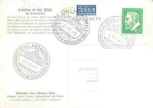AK / Ansichtskarte  Landau__Pfalz Stadtwappen