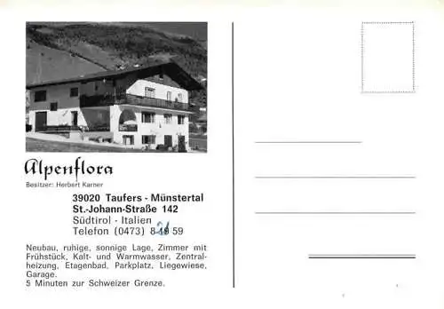 AK / Ansichtskarte 73995517 Taufers_Suedtirol_IT Alpenflora Hotel