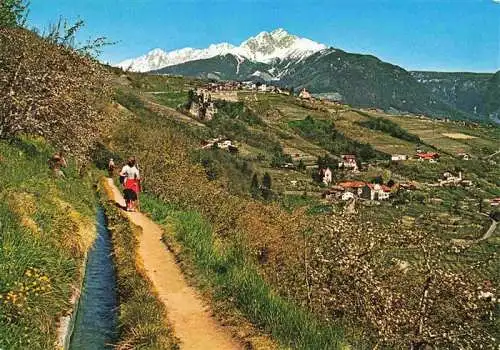 AK / Ansichtskarte  Gratsch_Meran_IT Waalweg mit Brunnenburg Dorf Tirol und Ifinger