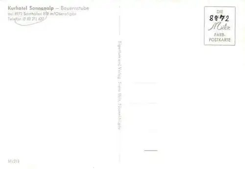 AK / Ansichtskarte  Sonthofen__Oberallgaeu Kurhotel Sonnenalp Bauernstube