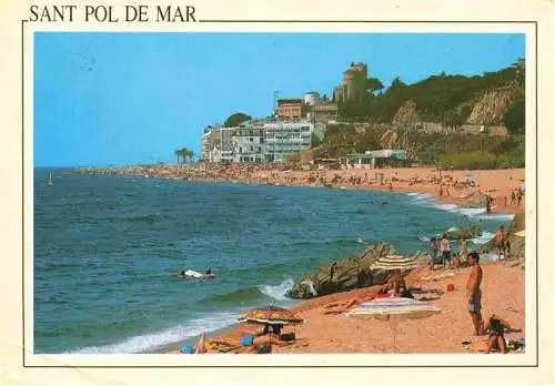 AK / Ansichtskarte  Sant_Pol_de_Mar_San_Pol_de_Mar_Mataro_Cataluna_ES Platja Strandpartie