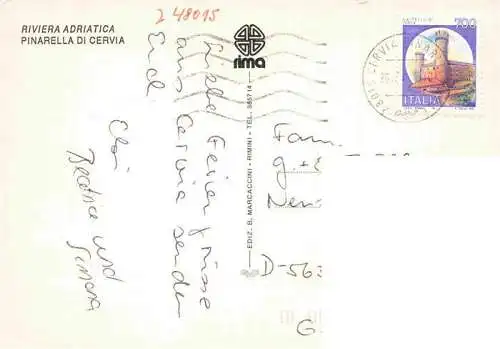 AK / Ansichtskarte  Pinarella_di_Cervia_IT Panorama Pool Strand Fliegeraufnahme Teilansicht