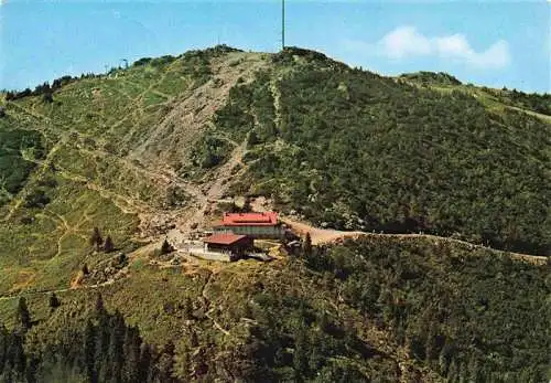 AK / Ansichtskarte  Grosser_Arber_1456m Schutzhaus und Bergstation Fliegeraufnahme