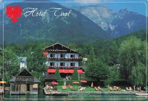 AK / Ansichtskarte 73995626 ST_WOLFGANG__Wolfgangsee_Oberoesterreich_AT Hotel Tirol Restaurant Cafe an der Seepromenade