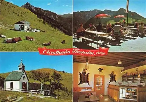 AK / Ansichtskarte  Strobl_Wolfgangsee_AT Gasthaus Thoralm Gaststube Freiterrasse Kapelle