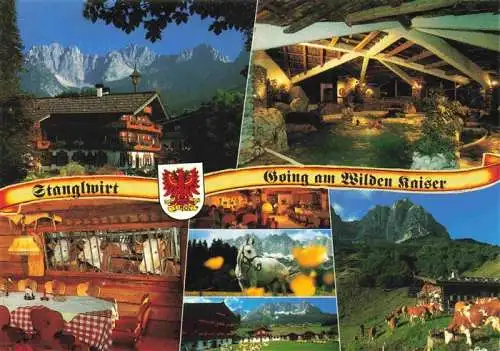 AK / Ansichtskarte  Going_Ellmau_Wilden_Kaiser_Tirol_AT Hotel Stanglwirt Fasthof Felsenhallenschwimmbad Stanglwirts Kaesealm Kuhstallstube und Lipizzaner