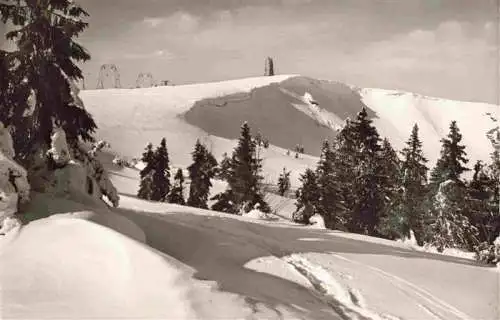 AK / Ansichtskarte  Feldberg_1450m_Schwarzwald mit Bismarckdenkmal auf dem Seebuck Skilift