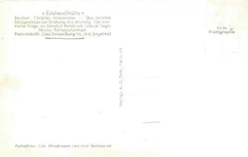 AK / Ansichtskarte  Deckersberg_Happurg_Bayern Edelweisshuette
