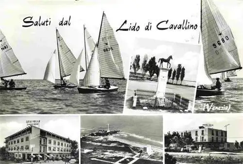 AK / Ansichtskarte 73995782 Cavallino_Lido_Venezia_IT Teilansichten Fliegeraufnahme Ca Di Valle Pensione Segelpartie