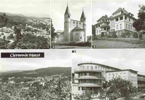 AK / Ansichtskarte  Gernrode_Harz Panorama Stiftskirche St Cyriakus FDGB Erholungsheime Stubenberg und Fritz Heckert