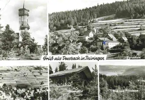 AK / Ansichtskarte  Deesbach_Thueringen Froebelturm Ferienheim Hexenkanzel Blick vom Froebelturm