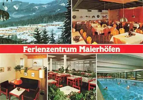 AK / Ansichtskarte  Maierhoefen_Allgaeu Ferienzentrum Meierhfen Restaurant Gastraeume Hallenbad