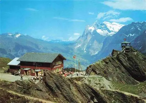 AK / Ansichtskarte  Kleine_Scheidegg_Interlaken_BE Restaurant Grindelwaldblick mit Wetterhorn 