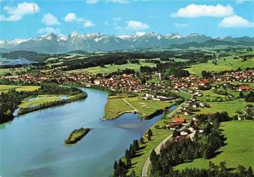 AK / Ansichtskarte  Lechbruck_am_See_Bayern Fliegeraufnahme mit Tiroler Alpen