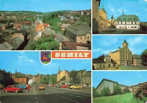 AK / Ansichtskarte 73995880 Semily_Semil_Liberecky_Kraj_CZ Panorama Namesti Klementa Gottwalda Muzeum Budova MNV Skoly nar umelce Ivana Olbrachta