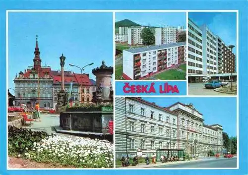 AK / Ansichtskarte  Ceska_Lipa_Boehmisch_Leipa_CZ Namesti Miru Sidliste Sever Nemocnice Okresni narodni vybor