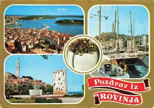 AK / Ansichtskarte  Rovinj_Rovigno_Istrien_Croatia Fliegeraufnahme Monument Hafen