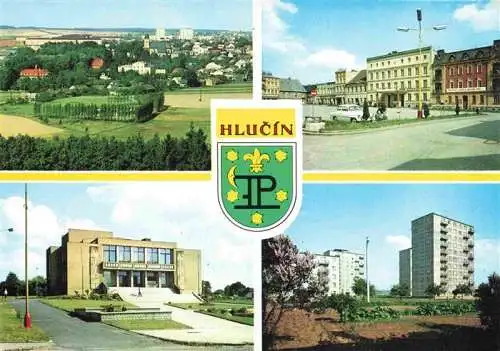 AK / Ansichtskarte 73995991 Hlucin_Hultschin_OSTRAVA_Maehrisch_Ostrau_CZ Panorama Platz Kulturhaus Wohnsiedlung Hochhaeuser