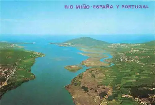 AK / Ansichtskarte 73996055 La_Guardia_Pontevedra Rio Mino Fliegeraufnahme