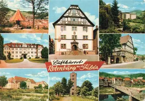 AK / Ansichtskarte 73996161 Rotenburg_Fulda Teilansichten Schloss Rathaus Turm Bruecke