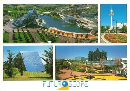 AK / Ansichtskarte  Jaunay-Clan Futuroscope Vue aerienne la Gyrotour l'Omnimax le Tapis Magique