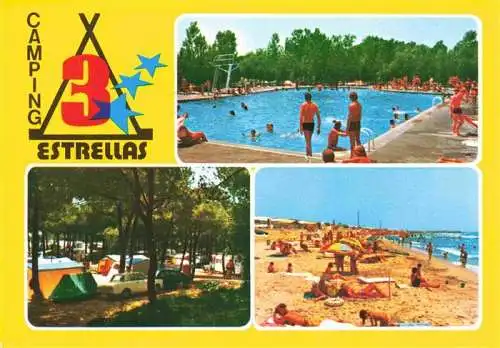 AK / Ansichtskarte 73996228 Costa_Dorada_ES Camping Tres Estrellas Strand Schwimmbad