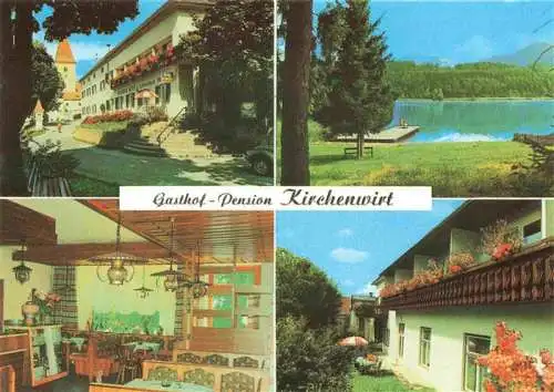 AK / Ansichtskarte  Eberndorf_Kaernten_AT Gasthof Pension Kirchenwirt Gaststube Badesee