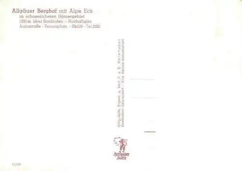 AK / Ansichtskarte  Sonthofen__Oberallgaeu Allgaeuer Berghof mit Alpe Eck