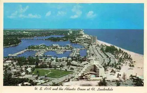 AK / Ansichtskarte 73996331 Fort_Lauderdale_Florida_USA US A1A and the Atlantic Ocean Fliegeraufnahme
