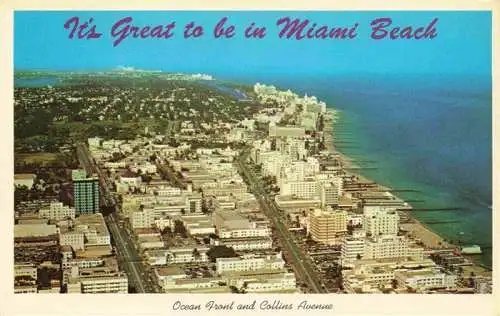 AK / Ansichtskarte 73996338 Miami_Beach Ocean Front and Collins Avenue Fliegeraufnahme