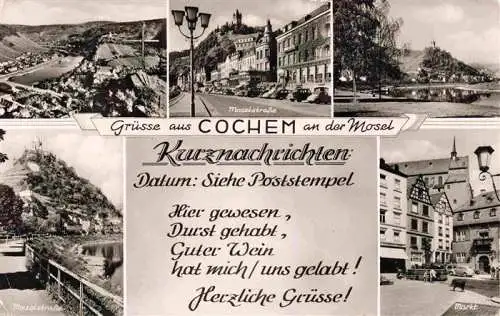 AK / Ansichtskarte  Cochem_Kochem_Mosel Panorama Moselstrasse Marktplatz