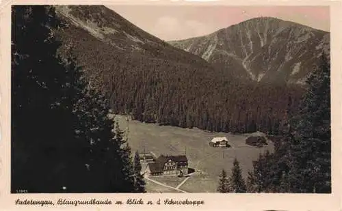 AK / Ansichtskarte 73996401 Sudetengau Blaugrundbaude mit Blick zur Schneekoppe