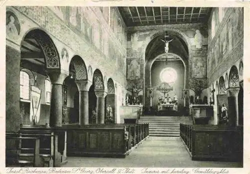 AK / Ansichtskarte  Insel_Reichenau_Bodensee Oberzell St Georg Kirche Inneres mit karolingischem Gemaeldezyklus