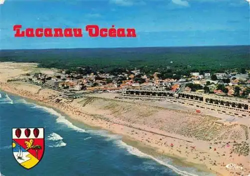 AK / Ansichtskarte  Lacanau-Ocean_33_Gironde Vue generale aerienne Son immense plage de sable
