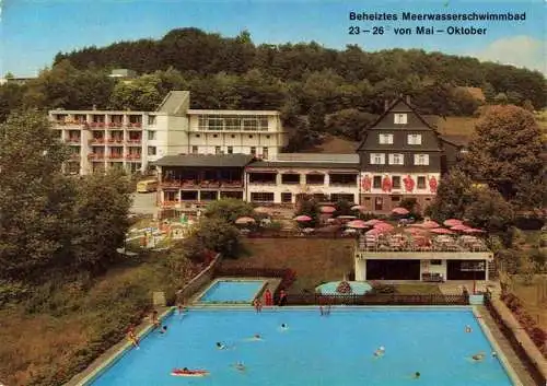 AK / Ansichtskarte  Gras-Ellenbach_Grasellenbach Kurhotel Siegfriedbrunnen Meerwasserschwimmbad