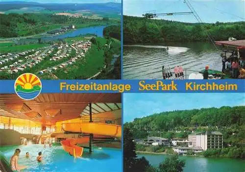 AK / Ansichtskarte  Kirchheim_Hessen Freizeitanlage SeePark Campingplatz Fliegeraufnahme Hallenbad Panorama