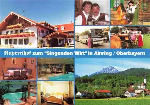 AK / Ansichtskarte  Ainring Rupertihof zum Singenden Wirt Gastraeume Hallenbad Zimmer Panorama