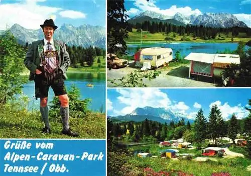 AK / Ansichtskarte  Klais-Kruen_Bayern Alpen Caravan Park Tennsee Trachten