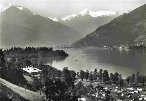 AK / Ansichtskarte 73996653 ZELL_AM_SEE_Pinzgau-Pongau_AT mit Kitzsteinhorn und Campingplatz Thumersbach