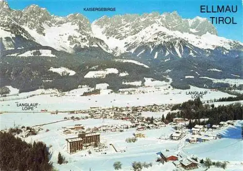 AK / Ansichtskarte  Ellmau_Elmau_Tirol_AT Fliegeraufnahme mit Kaisergebirge