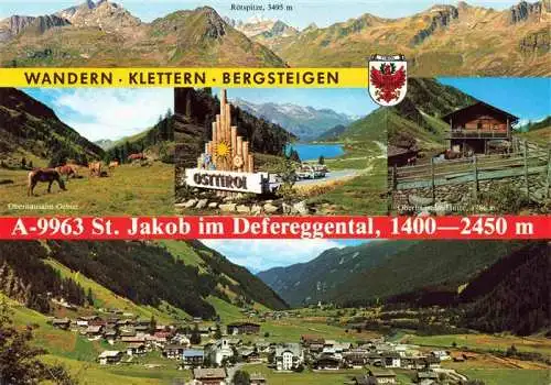 AK / Ansichtskarte  St_Jakob_Defereggen_Tirol_AT mit Roetspitze Oberhausalm Gebiet Oberhausalm Huette Panorama