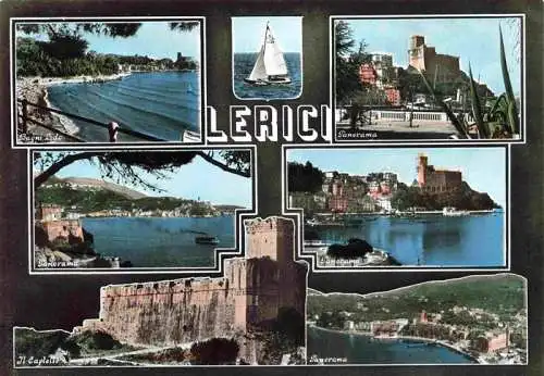 AK / Ansichtskarte  Lerici_LA_SPEZIA_Liguria_IT Bagni Lido Panorama Il Castello Vista parciale