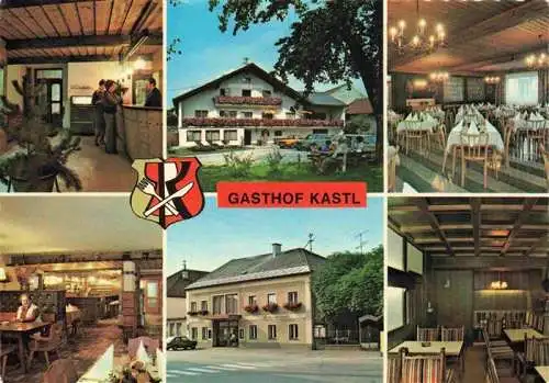 AK / Ansichtskarte 73996740 St_Georgen_Attergau_Traunviertel_AT Gasthof Kastl Rezeption Gastraeume Kegelbahn
