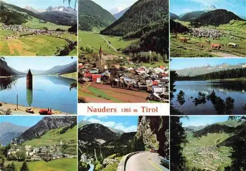 AK / Ansichtskarte  Nauders_Tirol_AT Fliegeraufnahmen Versunkene Kirche Seepartie Panorama Hoehenstrasse