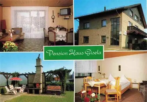 AK / Ansichtskarte  Brakel_Westfalen Pension Haus Gisela Gaststube Zimmer Grillstelle